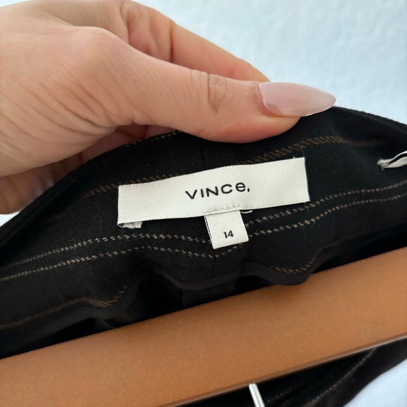 Vince High Rise Wide Leg Striped Trouser Pants Size 14 - Picture 7 of 9